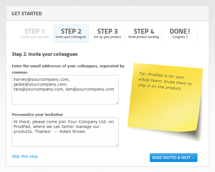 Step 2: Invite your colleagues