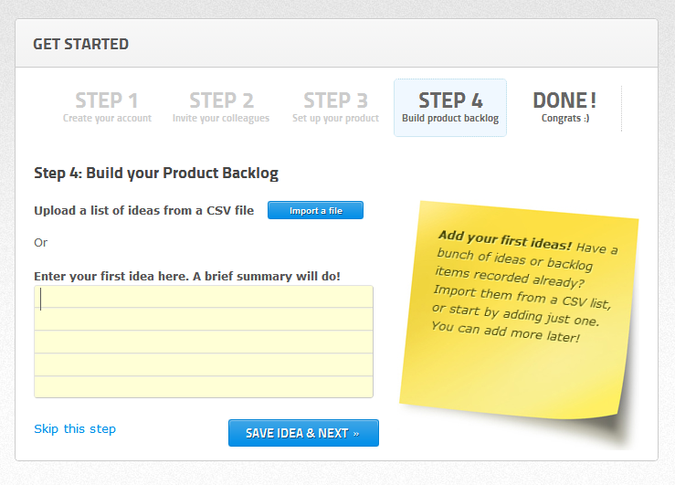 Step 4: Build product backlog