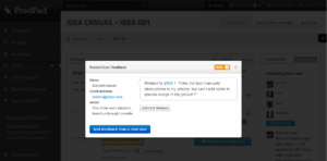 Collect Customer Feedback - User Feedback on the Idea Canvas page