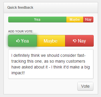 Voting Yea on an Idea in ProdPad