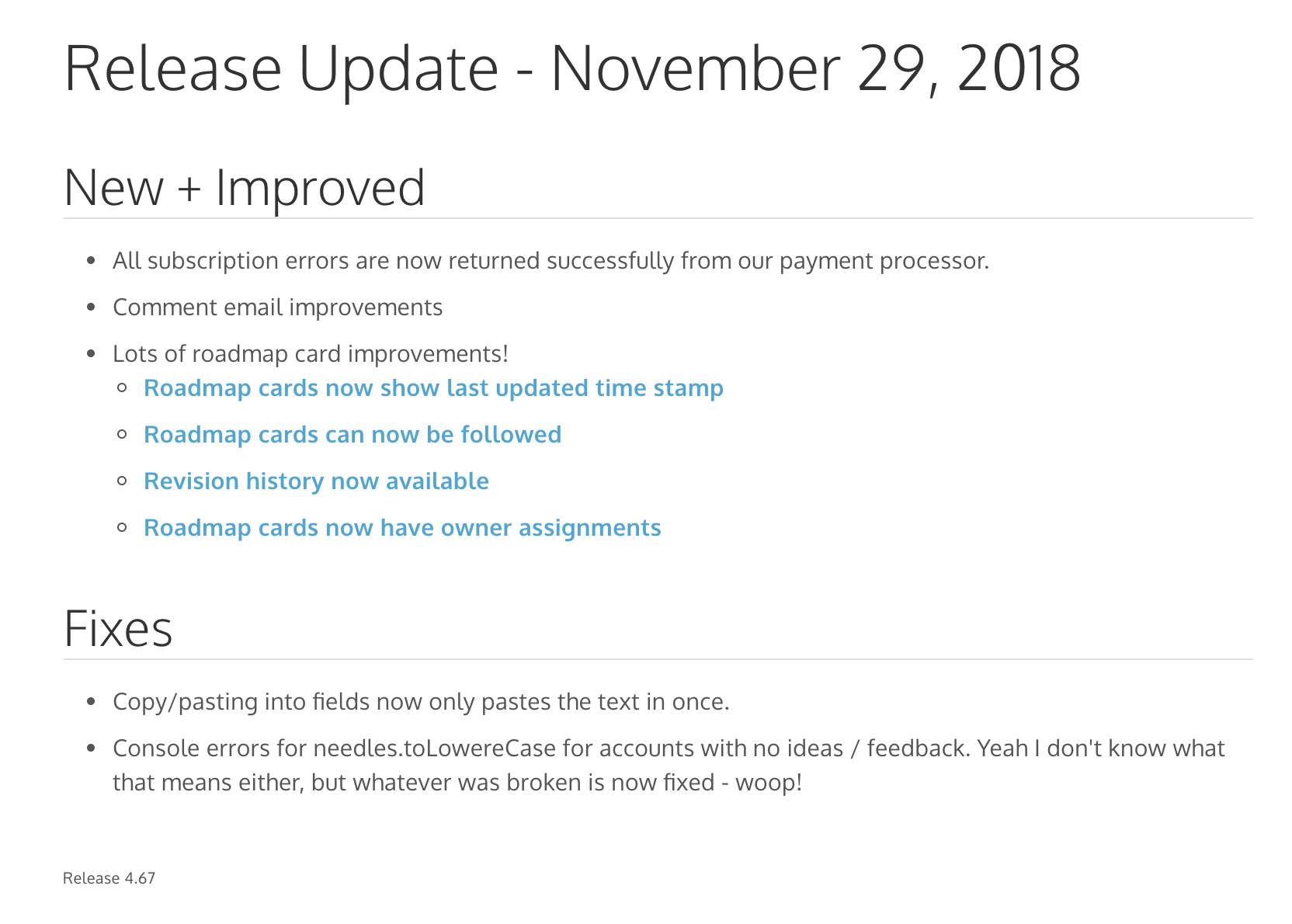 Best release notes examples