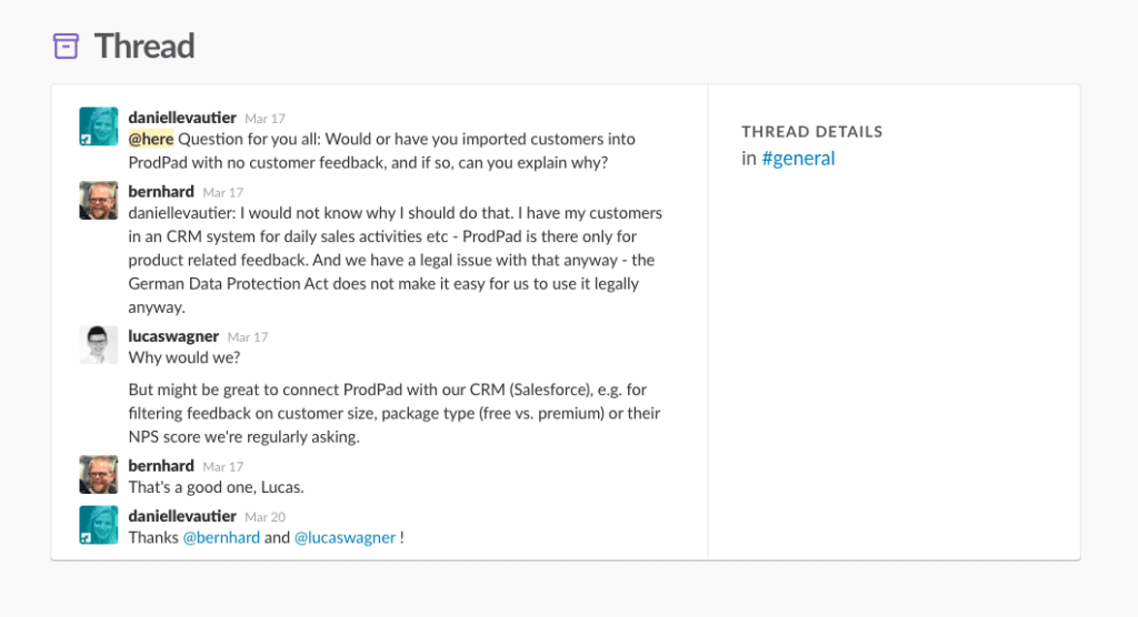 ProdPad Slack Customer Community