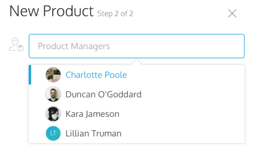 The attributes panel with multiple product managers.