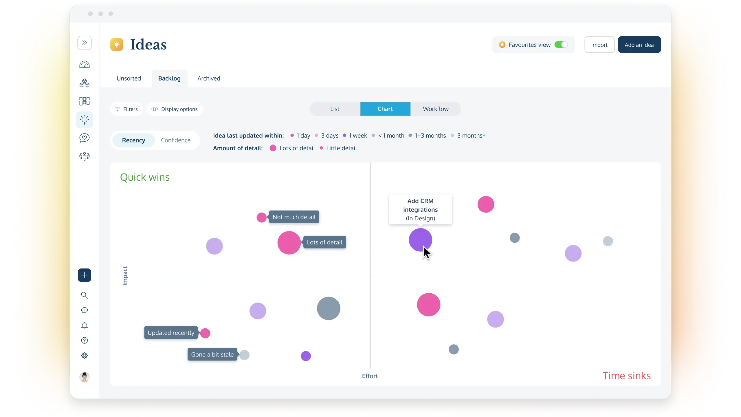 Manage your product backlog with the idea management tool from ProdPad product management software