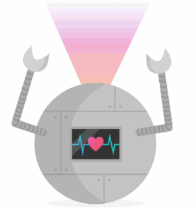 Dotbot focuses upwards to the button offering a free trial