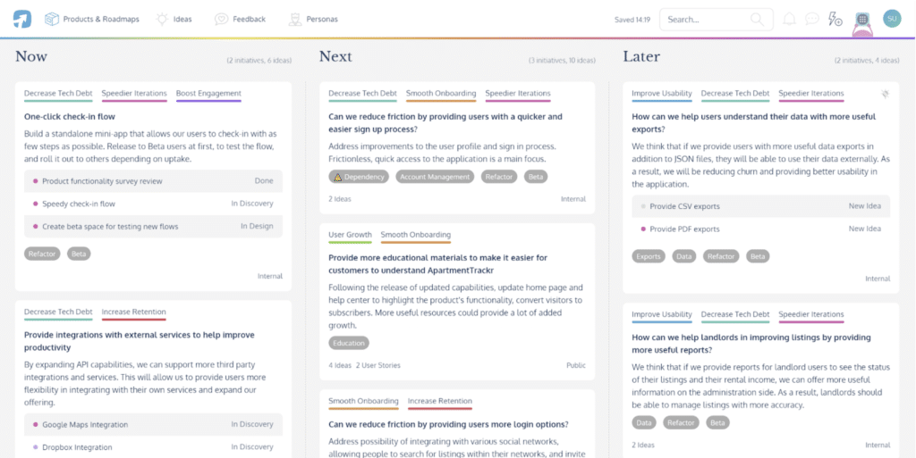 Example image of a roadmap that outlines the first steps of a rebuild in progress.