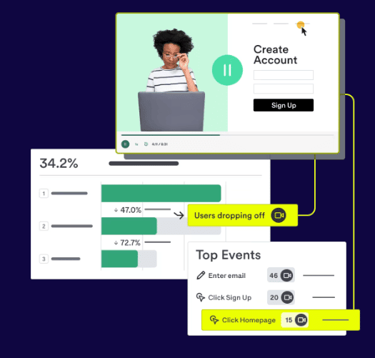 Heap's UI illustrated 