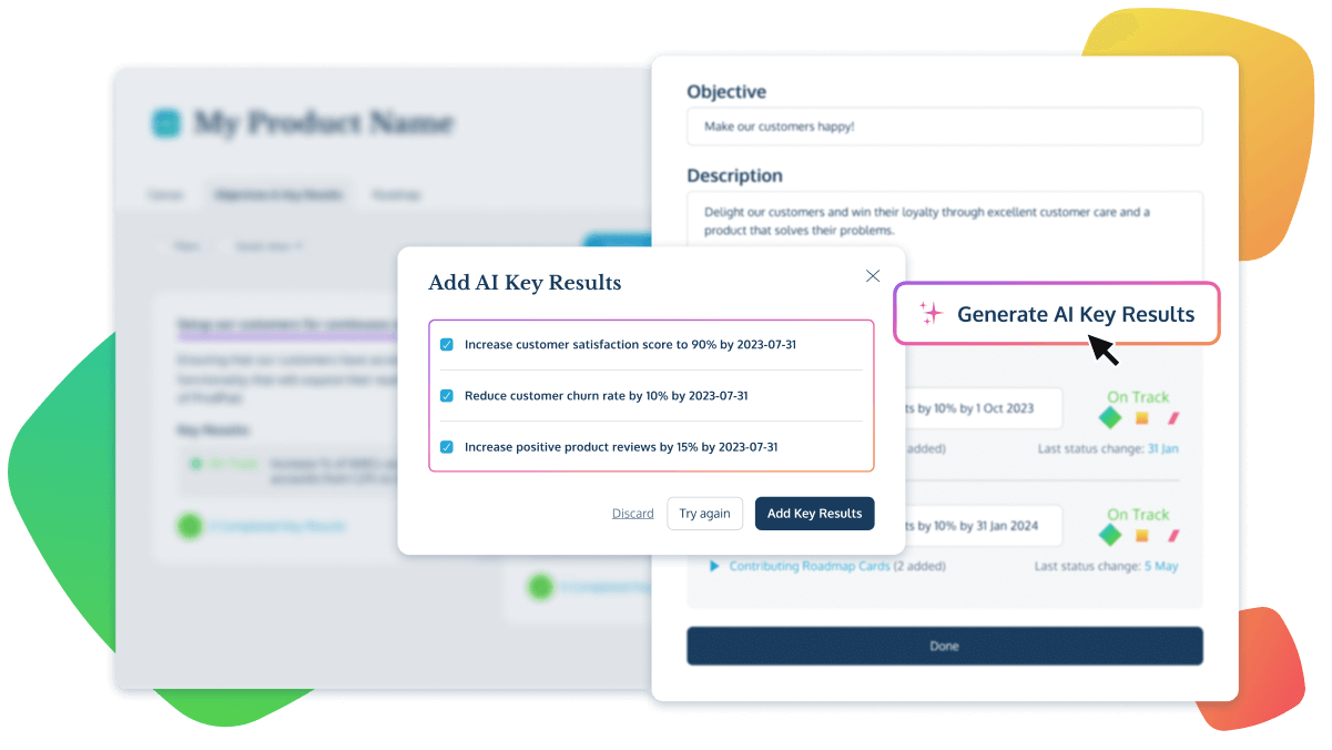 key results GPT-powered AI generator from ProdPad product management software