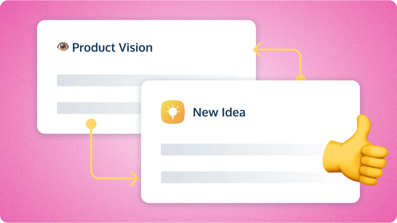 The AI Product Coach in prodpad product management software comparing an idea to the product vision