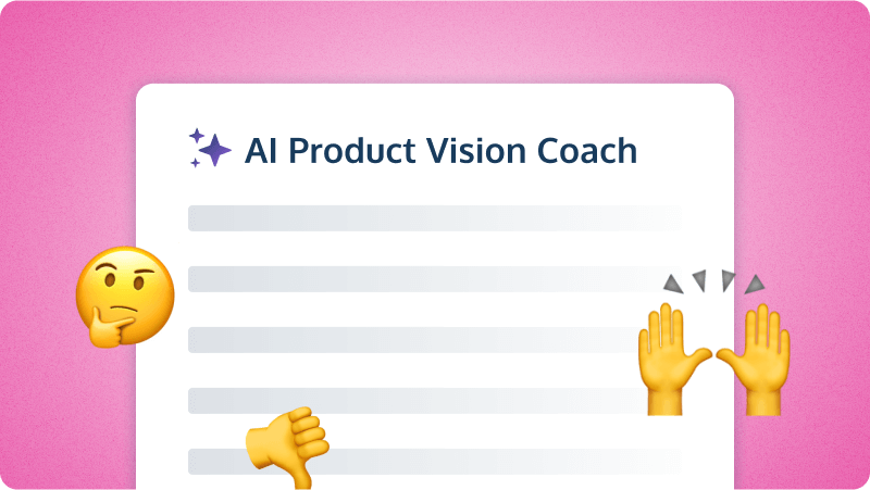 The AI Product Coach in prodpad product management software giving feedback on a product vision