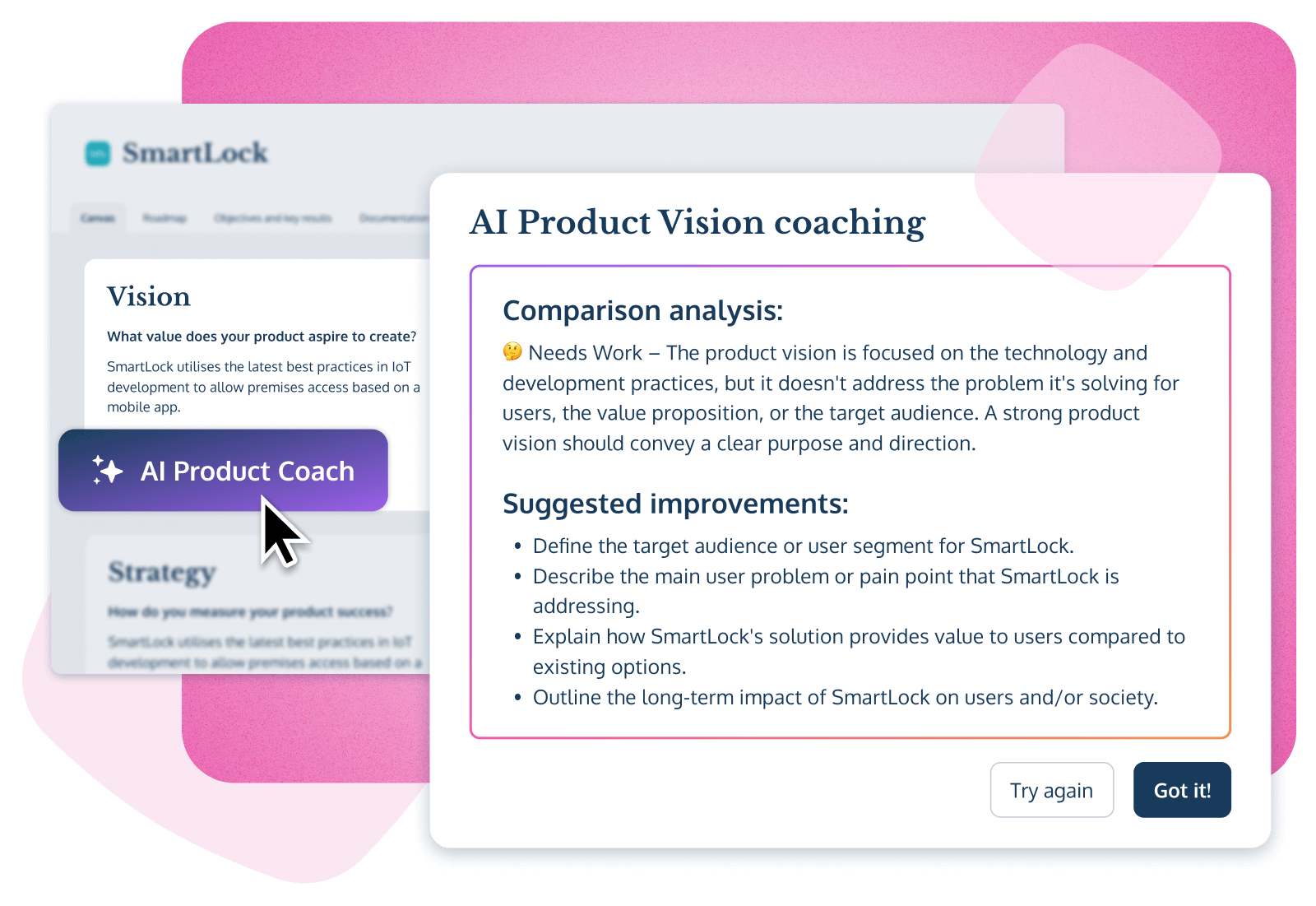 The AI Product Coach in ProdPad product management software
