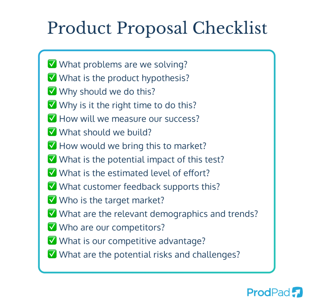 The product proposal checklist