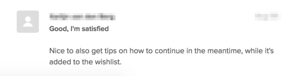 positive customer feedback