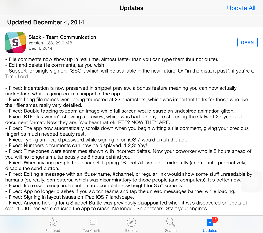 How to write release notes. Slack release notes example