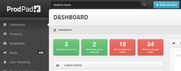 ProdPad prompts you when your product backlog needs attention